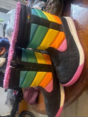 Merrell Kids Rainbow Winter Boots with Pink Cuff